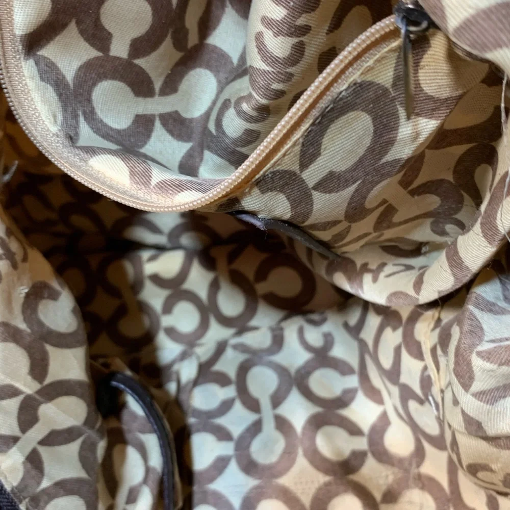 Coach Multicolor Circle Print Shoulder Bag - Brown/Tan/Cream/White - Picture 11 of 14